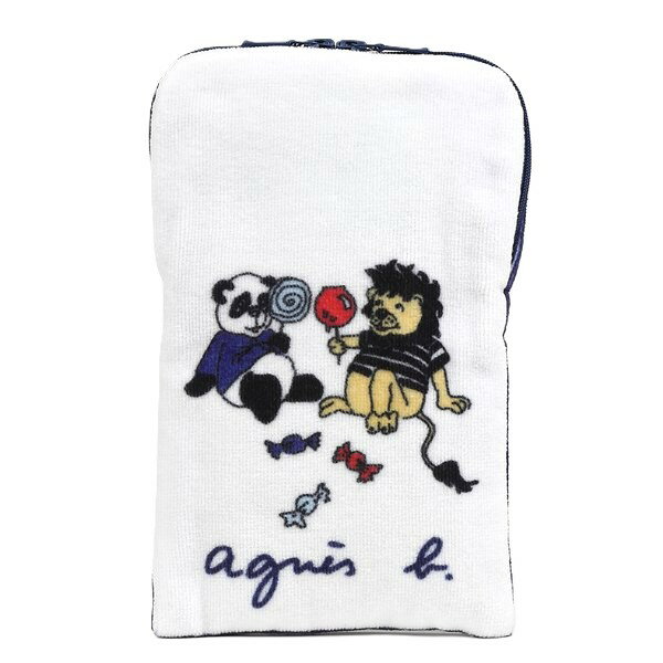 アニエスベー agnes b ペットボトルカバー ペットボトルケース ドット タオルポーチ タオルハンカチ ポーチ ブランド 小物入れ かわいい 化粧ポーチ メイクポーチ 旅行 ホワイト 紫 おしゃれ プレゼント ギフト 持ち歩き 人気 女性 レディース 軽量 無料ラッピング指定可