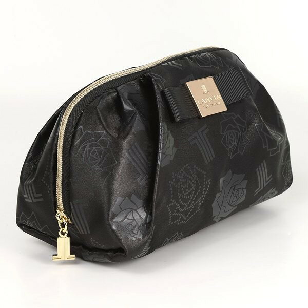 Rakuten - ランバン LANVIN ポーチ ブランド 小物入れ かわいい 化粧ポーチ メイクポーチ 旅行 トラベル コンパクト おしゃれ 収納 プレゼント 自立 ギフト 持ち歩き 女性 レディース ブラック 黒 大きめ 整理 マチ 推し活 機能的 軽量 エレガント 薔薇 人気 無料ラッピング指定可