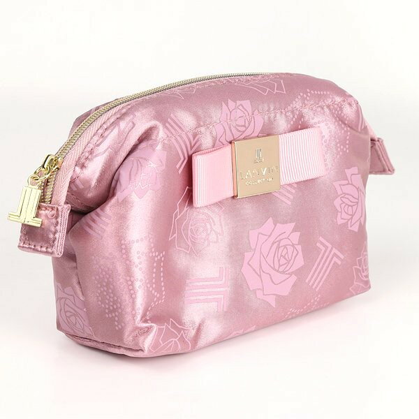 Rakuten - ランバン LANVIN ポーチ ブランド 小物入れ かわいい 化粧ポーチ メイクポーチ 旅行 トラベル コンパクト おしゃれ 収納 プレゼント 自立 ギフト 持ち歩き 女性 レディース ピンク系 マチ有 仕切り 整理 大人 推し活 機能的 軽量 エレガント 薔薇 人気 無料ラッピング指定可