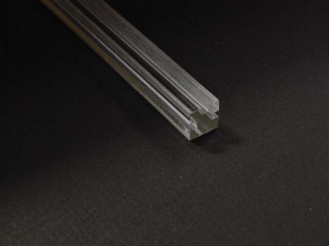 アクリル インテリア 補材 透明 溝2mm 溝3つ 10×10×500mm 組立 工作 補強 接着 DIY アクリサンデー