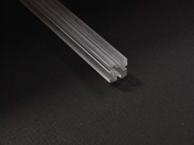 アクリル インテリア 補材 透明 溝2mm 溝4つ 10×10×500mm 組立 工作 補強 接着 DIY アクリサンデー