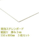 発泡スチレンボード 紙貼り 厚み3mm 550×800mm 5枚入 スチロール 工作 看板 文化祭 展示会 ライブ コンサート ポップ DIY アクリサンデー