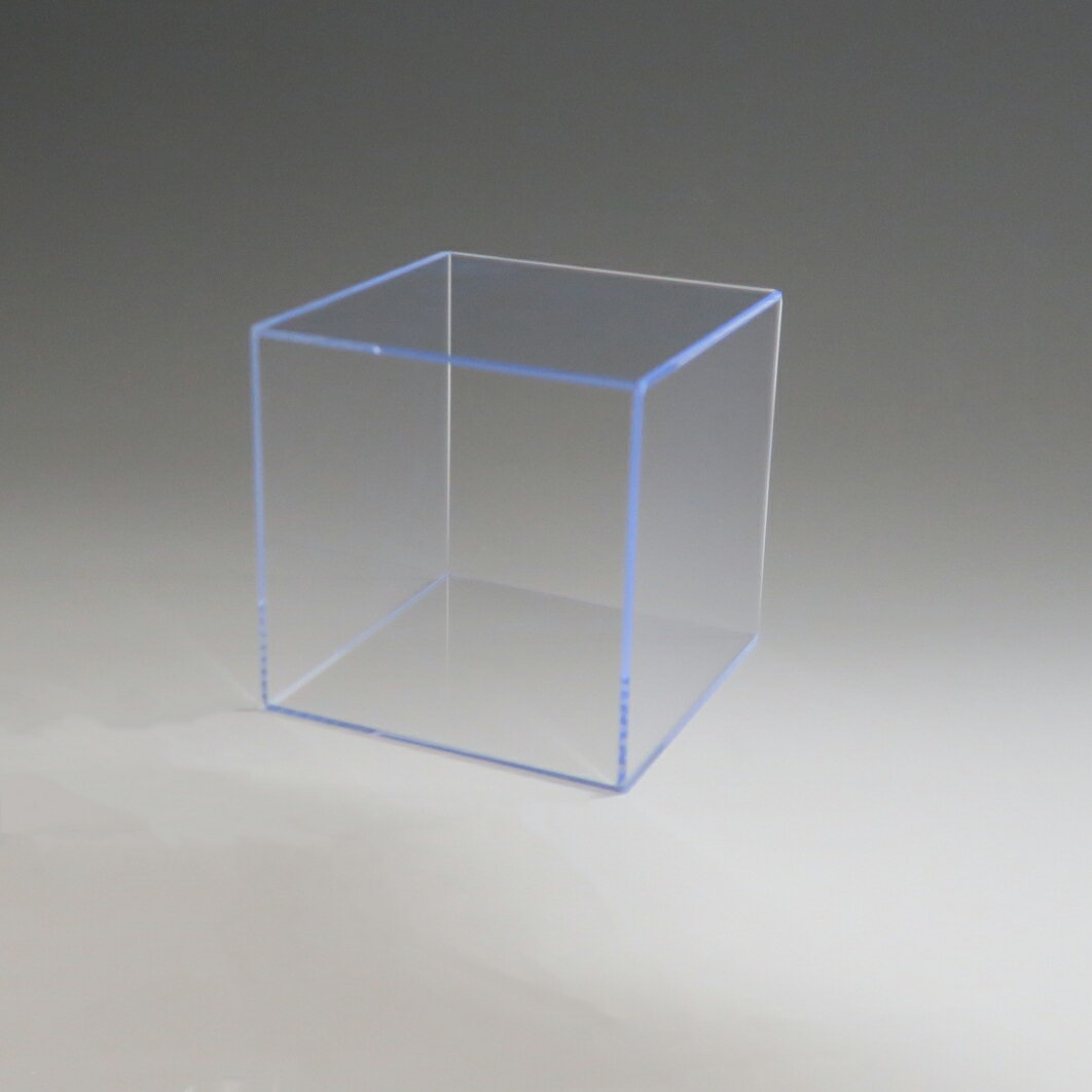 アクリル ボックス 蛍光パープル 100×100×100mm 背面なし キューブ オープンラック シェルフ ディスプ..