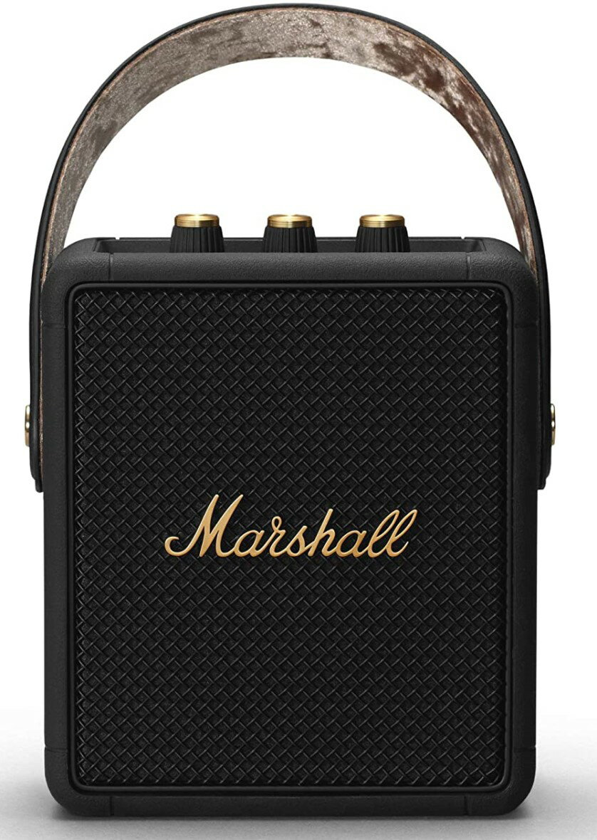 希少カラー Marshall STOCKWELL 2 PORTABLE SPEAKER Bluetooth マーシャル スピーカー ストックウェル 2 ポータブルスピーカー ワイヤレス model 1005544　black & brass ブラック ブラス 防水 emberton の兄貴分 黒と真鍮色 黄銅色 /stockwell2 ストックウェル2