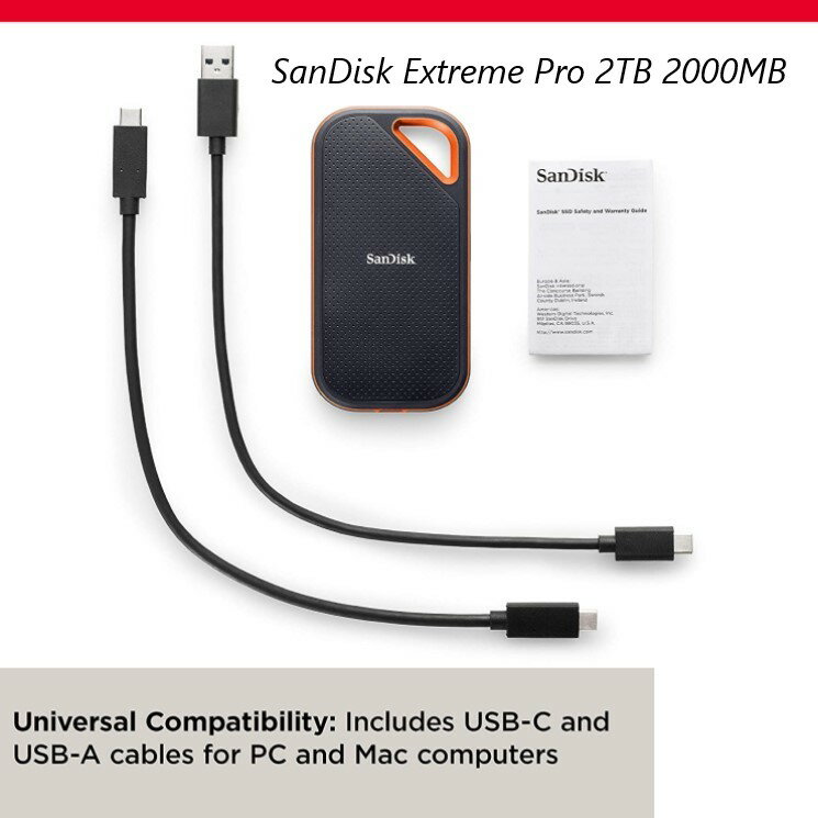 Sandisk SSD դ 2TB 2000MB ȥ꡼ ץ ݡ֥ åɥơȥɥ饤 ɽФ® 2000MB/ USB 3.2 Gen 2x2 б ǡ쥽ե SDSSDE81-2T00-G25 ǥ SanDisk sandisk   SDSSDE81-2T00 extreme Pro portable 