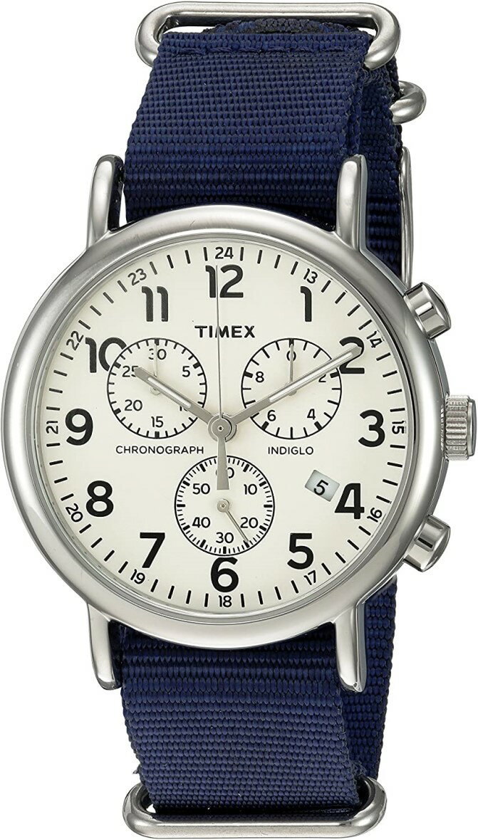 TIMEX [タイメックス] TWC063800 ウィークエンダー 40mm クロノグラフ ユニセックス / ホワイト（クリーム）ダイアル ブルーストラップ 腕時計 UNISEX 男女兼用 メンズ レディース 【直輸入正規品】