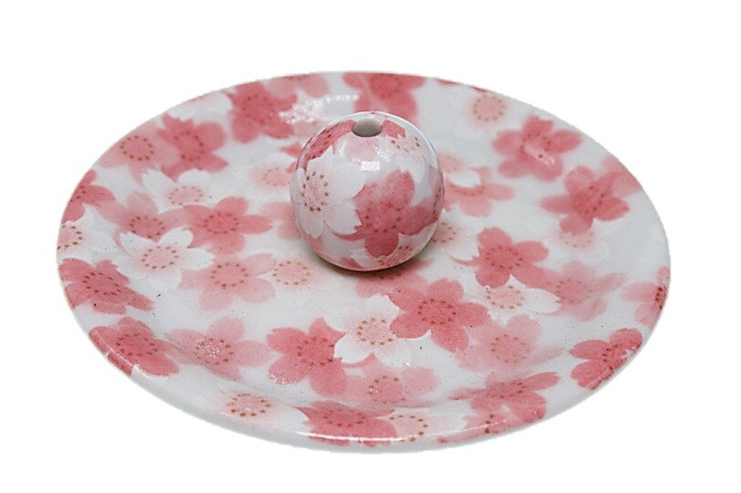 送料無料！満開桜 丸香皿 お香立て お香たて 陶器 日本製 ACS WEB SHOPオリジナル 9-21