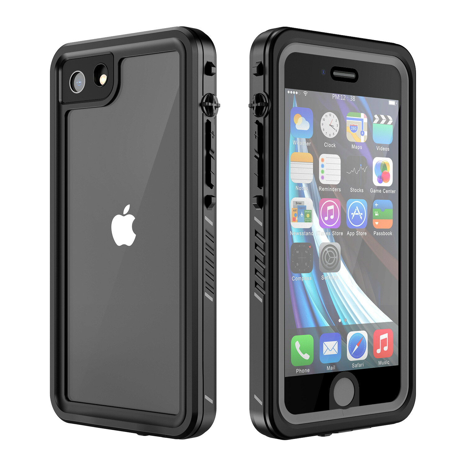 iphone 7,8,se2,se3 ケース 防水 クリア お風呂 指紋認証とタッチ対応　シリコン製...