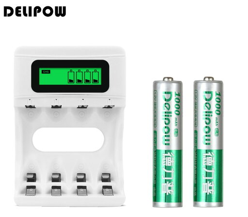 「WASHODO」DELIPOW 単4形 1.2V 1000mAh 充電式ニッケル水素電池と充電器セット 高品質 三ヶ月安心保証付き(充電器1個、電池2本 )「800-0125+800-0124-02C」 「WASHODO」DELIPOW 単4形 1.2V 1000mAh 充電式ニッケル水素電池と充電器セット 高品質 三ヶ月安心保証付き(充電器1個、電池2本 )「800-0125+800-0124-02C」
