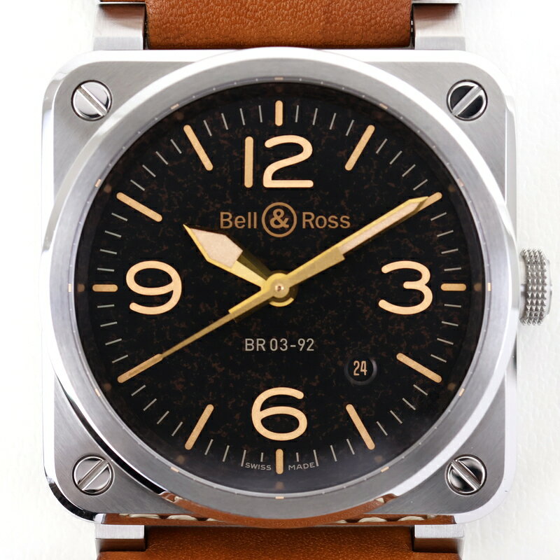 ベル＆ロス 腕時計 BR-03-92 ゴールデンヘリテージ BR0392-ST-G-HE/SCA SS×革 自動巻き ブラウン文字盤 デイト 日付 メンズウォッチ アクトワン【中古】