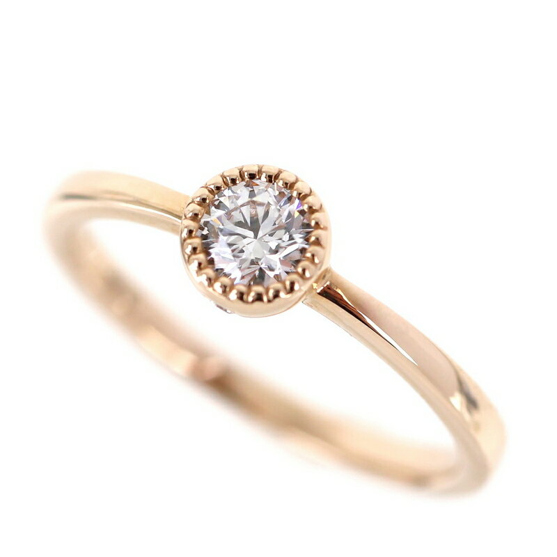 Other - 指輪 レディース 18金 11号 K18PG ピンクゴールド ダイヤ 0.253ct 0.01ct ダイヤリング 一粒ダイヤ ファッションリング ジュエリー アクトワン【中古】