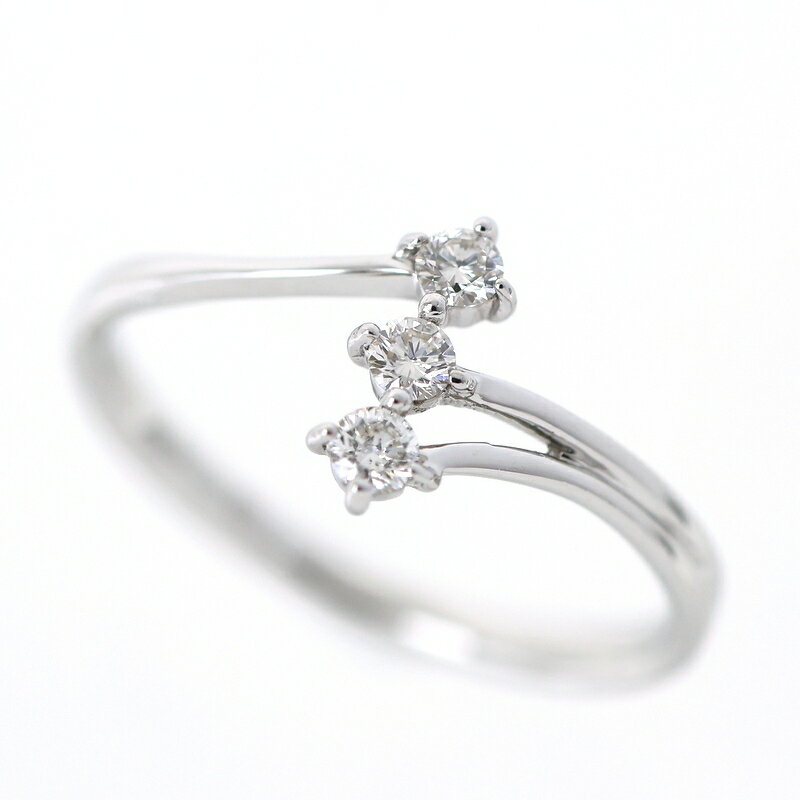 Rakuten - 指輪 プラチナ900 レディース Pt900 ダイヤ 0.10ct 7号 ファッションリング ダイヤリング デザインリング ジュエリー アクトワン【中古】