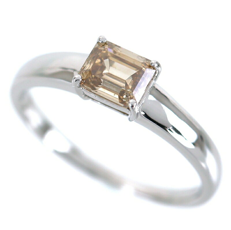 Rakuten - 指輪 リング プラチナ 20号 ブラウンダイヤ 1.00ct 1ct 長方形 ファッションリング ジュエリー メンズ レディース アクトワン【中古】