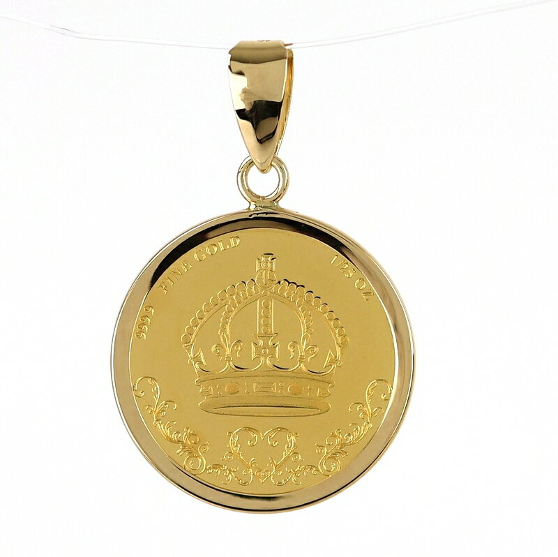 コインペンダント K24 純金コイン クラウンコイン 獅子 ロイヤルグローリー 1/25oz K18YGフレーム 1.6g アクトワン【中古】