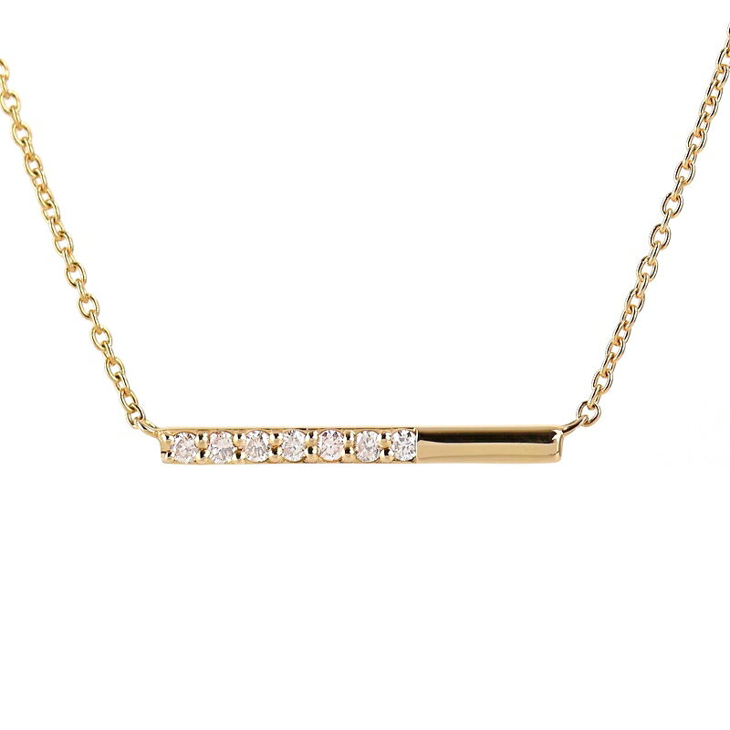 Rakuten - ヨンドシー ネックレス 18金 4℃ Aqua Gold K18アクアゴールド バーネックレス 112311123802 ダイヤ 約0.07ct 40cm ダイヤモンド ジュエリー アクトワン【中古】