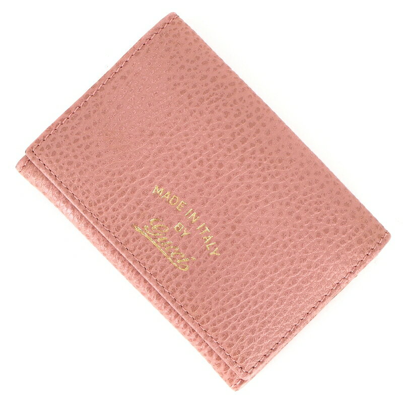 Name Card Cases - グッチ カードケース 名刺入れ ピンク レザー 箔押しロゴ 無地 381045 アクトワン【中古】