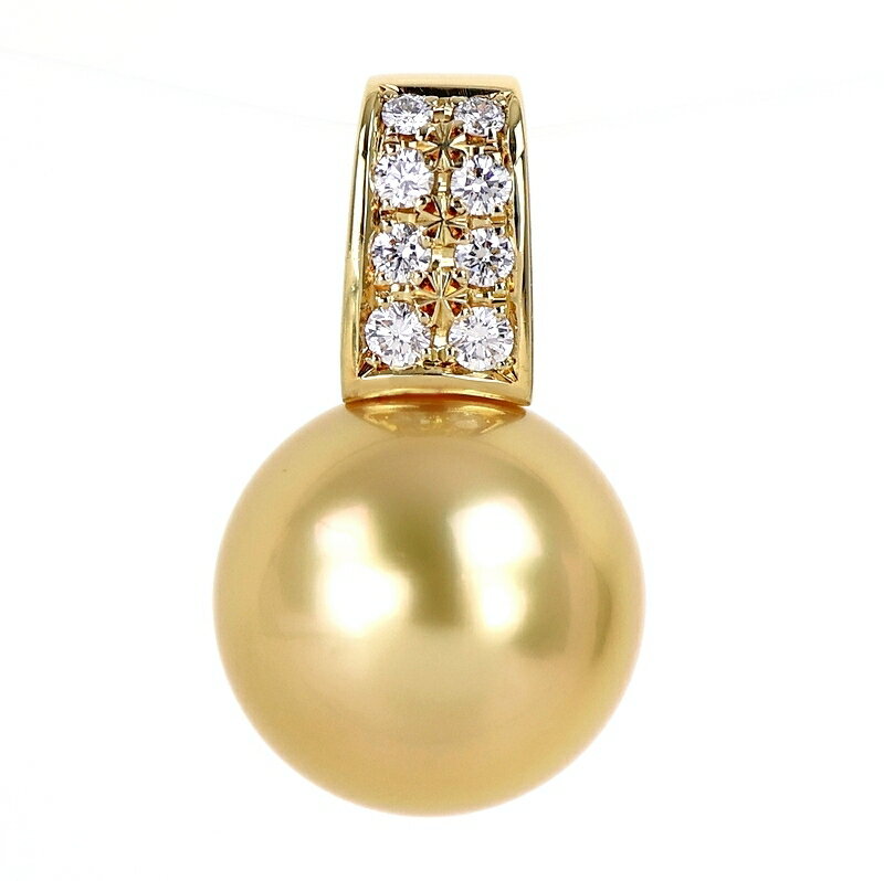 乐天商城 - ゴールデンパール ペンダントトップ K18YG 18金 ダイヤ 0.09ct ジュエリー アクセサリー 真珠 11.2mm ペンダントヘッド アクトワン【中古】