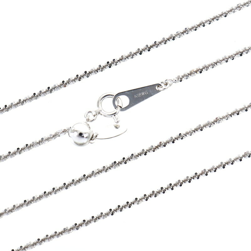 乐天商城 - ネックレス クリスクロスチェーン 18k 18金 ホワイトゴールド 45.5cm アジャスター付き チェーンネックレス レディース ジュエリー アクトワン【中古】