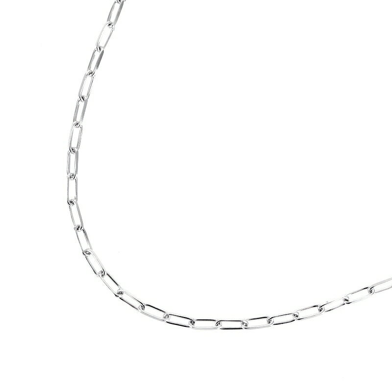乐天商城 - ペーパークリップチェーン ネックレス 50.5cm アジャスター付き K18WG 18金 ホワイトゴールド 4.5g アクセサリー ジュエリー アクトワン【中古】