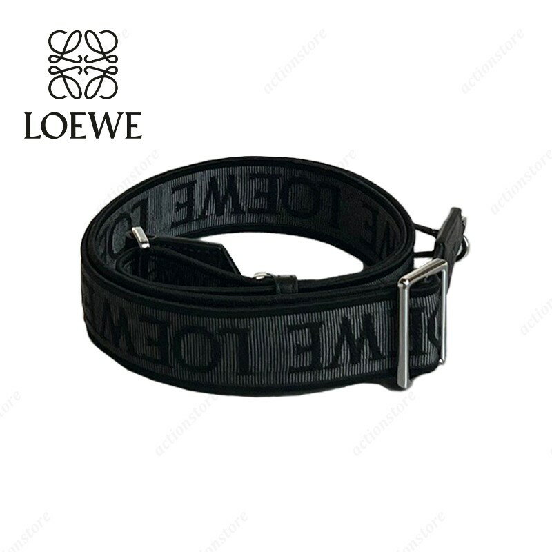 ロエベ バッグ（レディース） LOEWE ロエベ loewe ストラップ レザー Anagram leather-trimmed black-02 バッグストラップ プレゼント 人気 新品 レディース バッグ 通勤