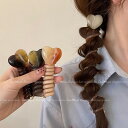 一部即納 くるくる ヘアゴム ブラック シンプル ハート オシャレ 髪飾り シンプル シュシュ おしゃれ 大人 スプリングゴム ヘアアクセサリー 2024 春