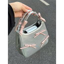 Y2K 韓国風 リボン 2024 春夏 トレンド 新発売 ベビーピンク シルバー おしゃれ オシャレ ガーリー スマホショルダー ポーチ ポーチ ミニバッグ 斜め掛け 小さめ 可愛い 小銭入れ スマホバッグ インス映え 面白い おしゃれ お出掛け バービー風 韓国っぽ 韓国トレンド(4)