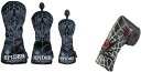 4点セット ゴルフヘッドカバー ドライバー用カバー ウッド用カバー ユーティリティ用カバー パターカバー スパイダー 蜘蛛