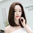 ウィッグ ロブ セミロング 前髪なし センター分け 内巻き 前下がり 大人ガーリー 通気性 ショート 白髪隠し 自然なカール 小顔効果 使いやすい レディース ...