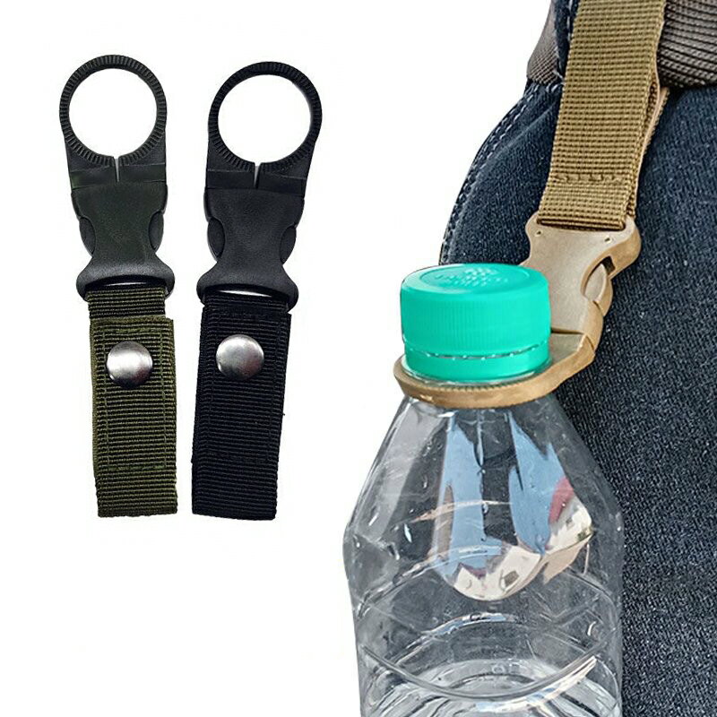 2個セット ペットボトルホルダー ボトルフック 水分補給 ドリンクホルダー アウトドア 軽量