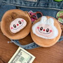 Labubu ラブブ ポーチ キーホルダー キャラクター ミニポーチ ラブブグッズ ぬいぐるみポーチ ボア素材 うさぎデザイン 可愛い 推し活 ギフト カラビナ付き 小物入れ
