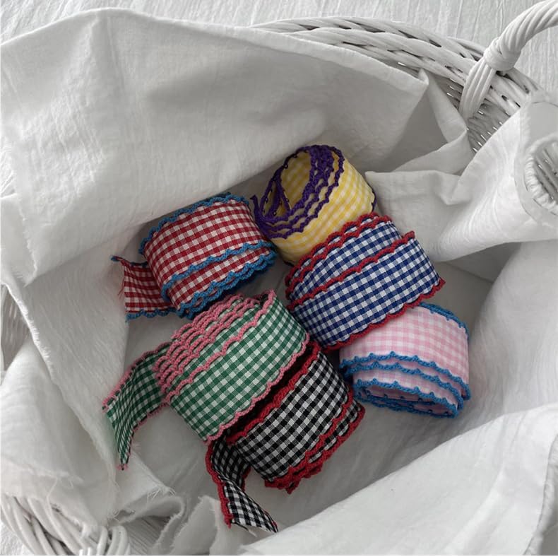 幅3cm 5色 チェックリボン ポリエステル ギンガム 約0.9m/点