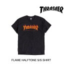 THRASHER スラッシャー Tシャツ FLAME HALFTONE S/S T-SHIRT BLACK USAモデル