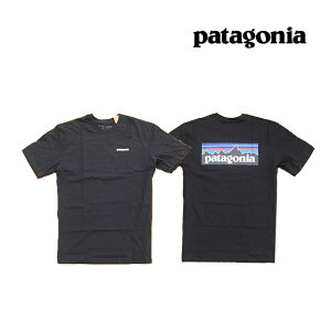 PATAGONIA パタゴニア P-6 ロゴ オーガニック メンズ Tシャツ P-6 LOGO ORGANIC T-SHIRT BLK BLACK 黒 38535