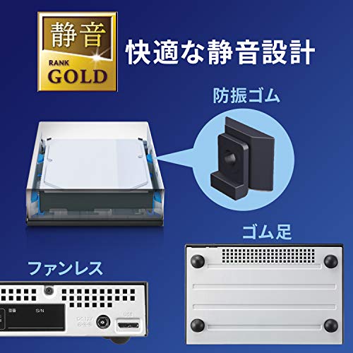 I-ODATA外付けHDDハードディスク4TBテレビ録画4K録画24時間連続録画静音ファンレスディーガamp;ビエラ推奨日本製土日サポートAVHD-AUTB4S