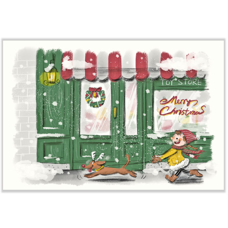 クリスマスクラシカルポストカード