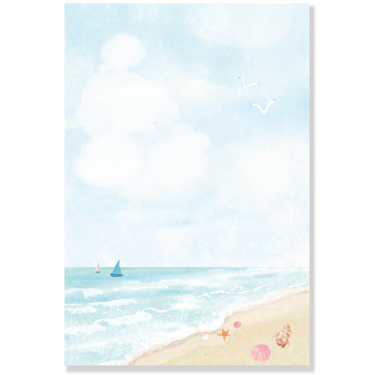 乐天商城 - 夏・暑中ポストカード 3枚入【海】PJ-376s