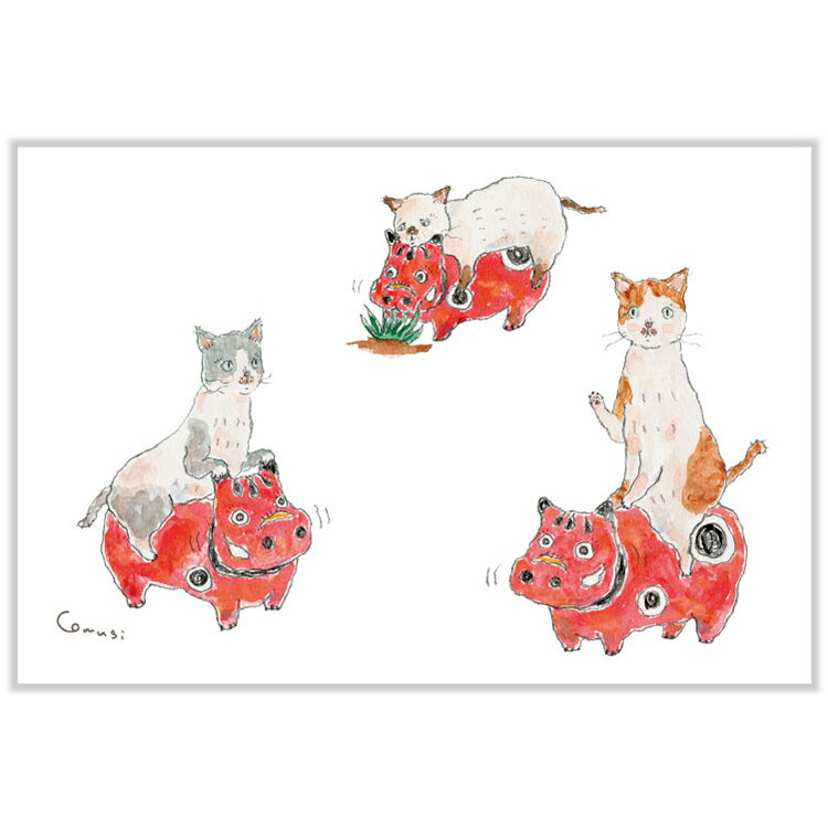 トコロコムギ（tocorocomugi）ポストカード【赤べこ】　M01-PPR-202