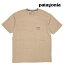 PATAGONIA パタゴニア ライン ロゴ リッジ ストライプ オーガニック ポケット Tシャツ LINE LOGO RIDGE STRIPE ORGANIC POCKET TEE ORTN OAR TAN 37587