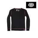 686 シックスエイトシックス ロクハチ レイヤー WOMEN'S THERMA BASE LAYER TOP BLACK