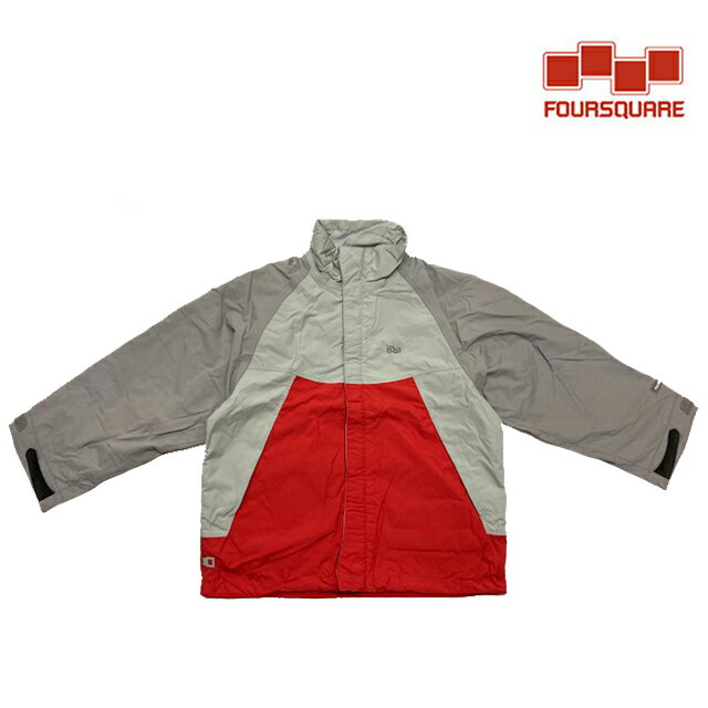 FOURSQUARE フォースクエア ユース ジャケット YOUTH CURVED CHEST JACKET GREY/RED スキー スノーボード 子ども用