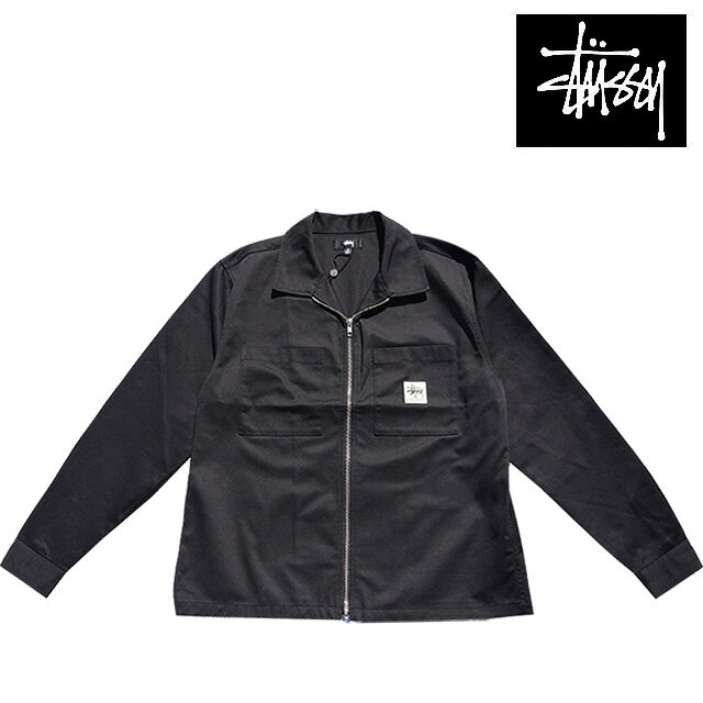 Rakuten - STUSSY ステューシー ジップ アップ ワーク LS シャツ ZIP UP WORK LS SHIRT BLACK 1110183