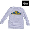 ステューシー ペアTシャツ STUSSY ステューシー クラウンド 長袖 Tシャツ CROWNED LS TEE WHITE 1994675