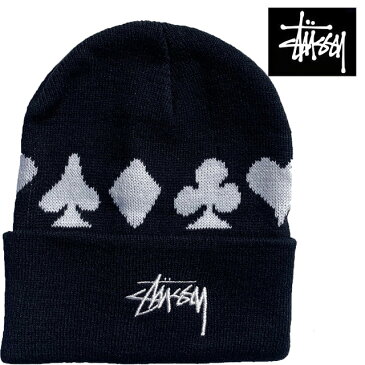 STUSSY ステューシー フル スーツ ジャッカード カフ ビーニー FULL SUIT JACQUARD CUFF BEANIE BLACK 1321060