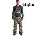 2022 THIRTYTWO 32 サーティーツー ベースメント ビブ パンツ BASEMENT BIB PANT CAMOメンズ スノボ カモ柄