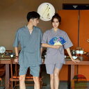 S-4XL 甚平 じんべい メンズ レディース 男女兼用 カップル 上下セット 無地 綿100% 2点セット 花火大会 夏祭り 男性 父の日 ルームウェア 和服...