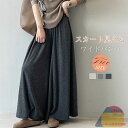 ワイドパンツ 秋 ガウチョパンツ スカート見える レディース フレアパンツ 柔らか ロングパンツ ウエストゴム バギーパンツ 大きいサイズ ゆったり リラックス 着心地よい ルームウェア オシャレ ふんわり 大人可愛い 春秋