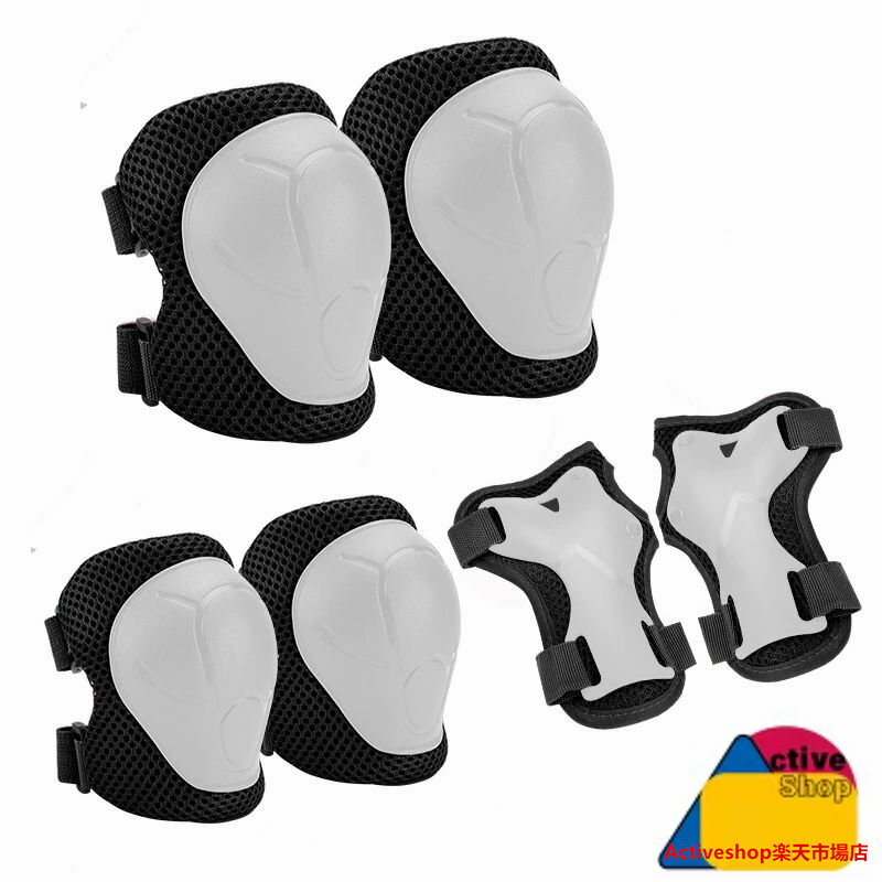 子供用保護ギア 膝パッドと肘パッド 6点1セット リストガードと調節可能なストラップ付き ローラーブレード スケートボード サイクリング スケート バイク スク...