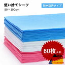 使い捨てシーツ 防水防汚 幅80cm×長さ190cm 60枚入 不織布 防水シート 薄い ディスポ ベッドシート ペーパーシーツ 美容院 エステ 介護用 サロン...