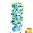 6段垂直ガーデンプランター ホイール付き 3バルブ 4バルブ プラスチック 積み重ね可能 イチゴ植栽ポット 屋内屋外用 庭の植木鉢 ガーデンタワー 花、野菜、ハーブ用