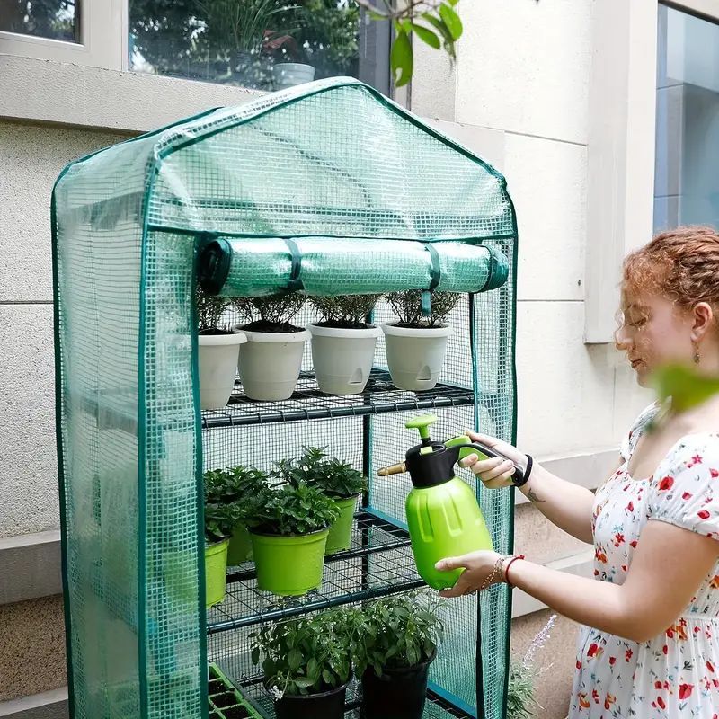 ミニ温室 植物温室 ラックスタンドポータブル温室 屋外および屋内用 強力な強化PE...